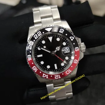 

40mm Men's Watch Mechanical Automatic Aseptic Dial Stainless Steel Sapphire Glass GMT 2813 Movement Ceramic Bezel NO7
