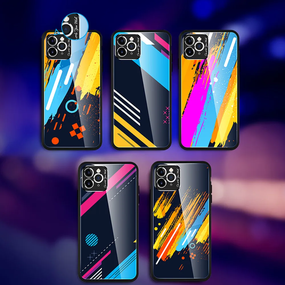 

Cool Glass Phone Case For iPhone 11 Pro Max Luxury Graffiti Class Case For iPhone 7 8 6 6S Plus iPhone Xs Max X Xr Back Shell