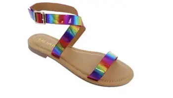 

Summer Women Sandals Laser Jelly Shoes Cross-tied Beach Slippers Shallow Flat Outdoor Holiday Slipper 9330