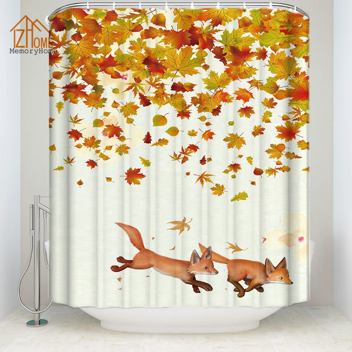 Memory Home Romantic Autumn The Fall of Maple Leaves Print Shower