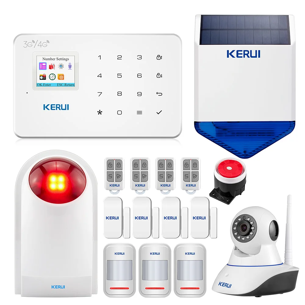 Система охранной сигнализации KERUI G183 WCDMA 3G 1 7 дюйма TFT с цветным дисплеем|Комплекты