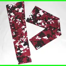 Бордовые Черные белые Компрессионные спортивные рукава цифровой камуфляж Бейсбол Футбол Баскетбол Взрослый Молодежный