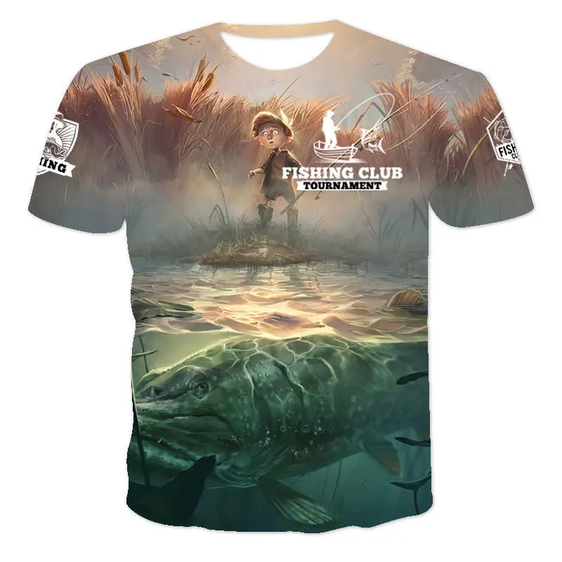 2023 Summer Newest Outdoor Fishing Shirt 3d Printed Fishing T