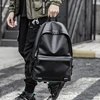 New Fashion Men Leather Backpack Black School Bags for Teenager Boys 15.6 Inch Laptop Backpacks Mochila Masculina High Quality 3