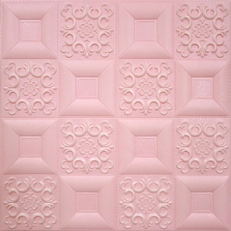 pink 3D Наклейка на стену с крышей, декоративные обои из пеноматериала, 3d стерео водостойкая наклейка на потолок для спальни, Потолочный фон сделай сам - Цвет: pink