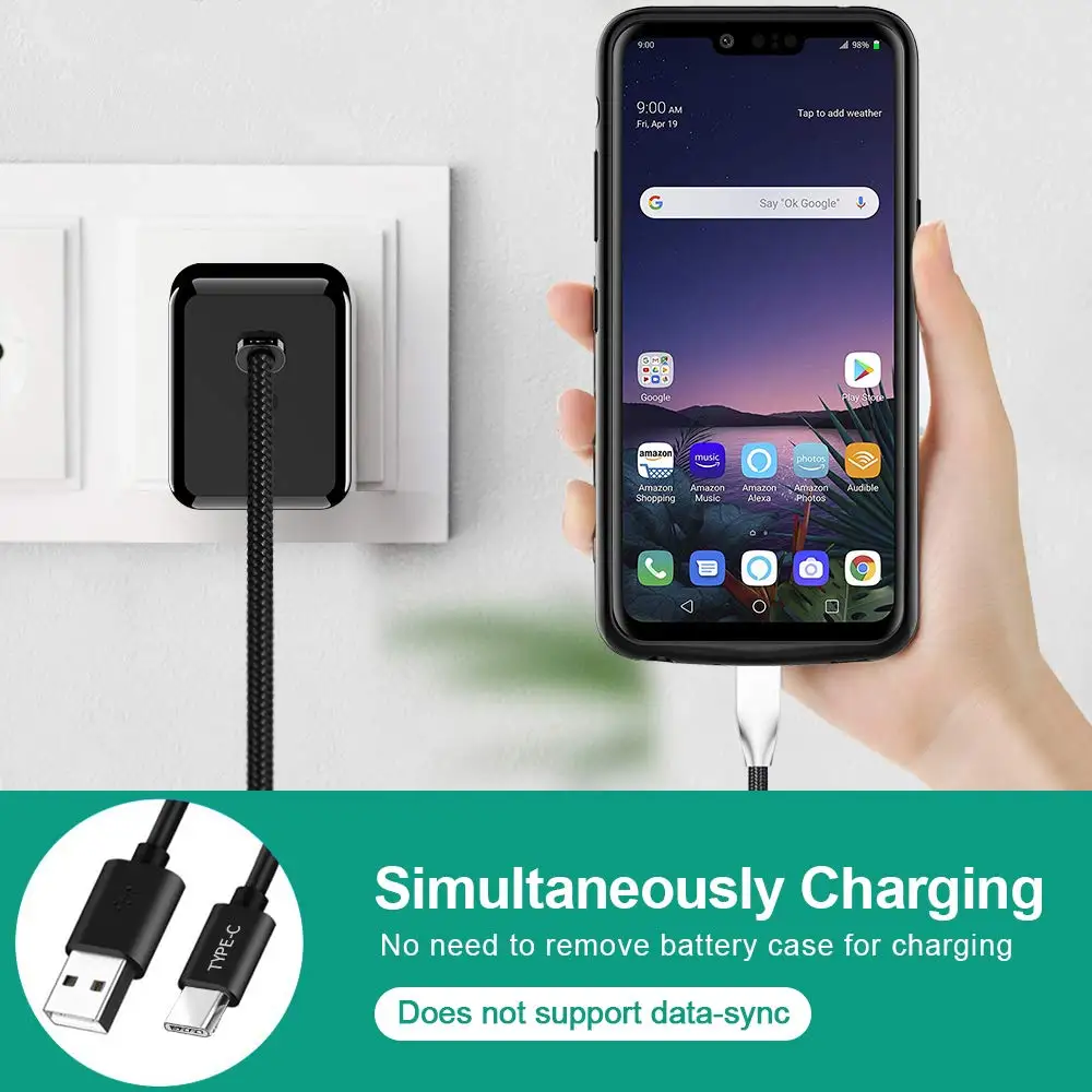 NEWDERY, новейший чехол с аккумулятором 4700 мАч для LG G8 ThinQ, тонкий чехол с зарядкой, тонкий чехол из ТПУ для LG G8 ThinQ, черный