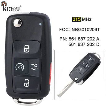 Keyforkess 315MHz ID48 Chip 561 837 202 A / 561837202D portachiavi A distanza per Volkswagen Golf Beetle Jetta Passat R32 Eos GTI Rabbit CC