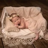 Newborn Baby Photography Props Round Lace Blanket Pillow 2pcs Set Inelastic Embroidery Lace Pads Retro Tablecloth Photo Backdrop 2