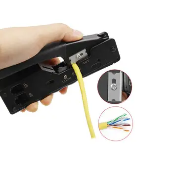 

Network Crimper Cable Stripping Plier Stripper 5/6/7 Types of Crystal Head Q1QC