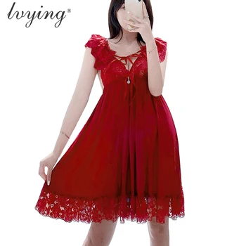 

2020 Lace Sleep Tops Lingerie Women Pyjamas Sexy Sleepwear Plus Size Nightwear Transparents Night Dress Night Gown Sexy Clothes