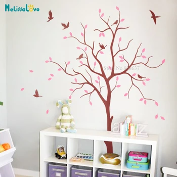 

DIY Huge Tree whimsical Wall Decals Birds Sticker Spring Nursery Room Decal Removable Vinyl Wall Stickers BB024
