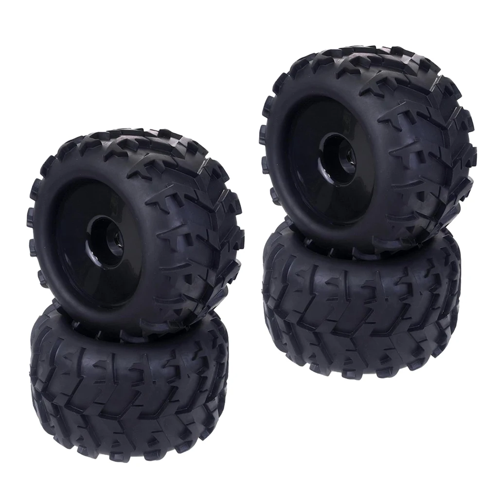 4 Pack RC Tires 1/8 Scale Monster Truck Buggy Crawler Tires 17mm Hex Drive and Tires for  HSP Kyosho GM DHK HPI