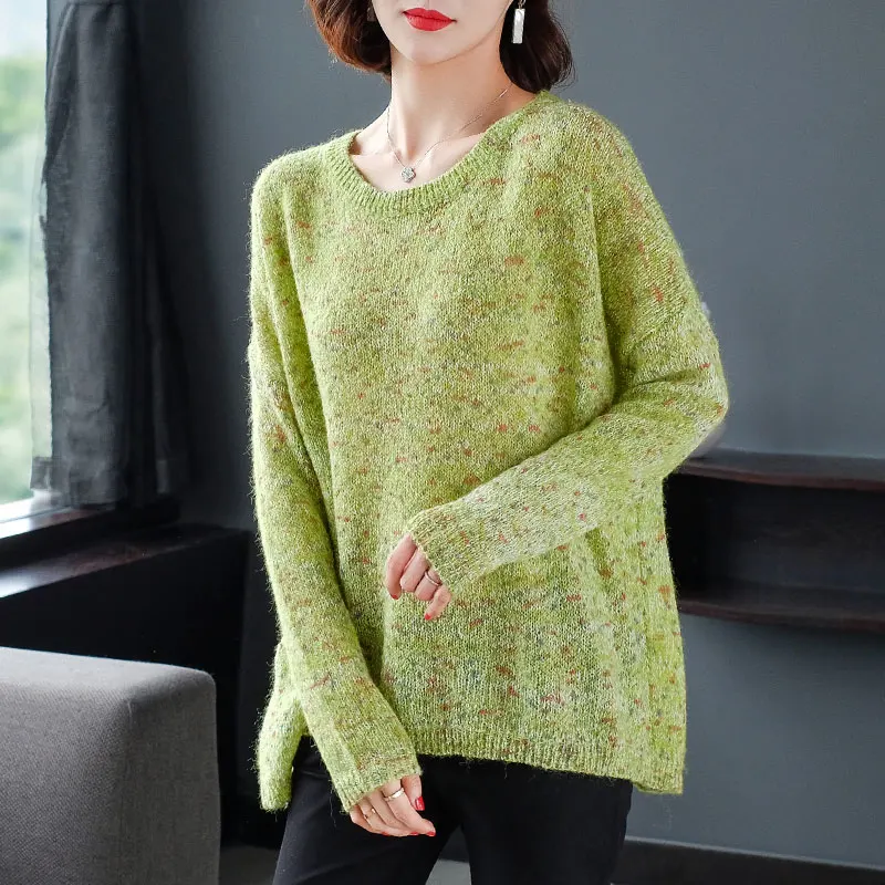 

Women Long Sweater Oversize Large Size Sweaters And Pullovers Knitted Autumn Winter Clothing Pullover Jumper Pull Femme Knitwea