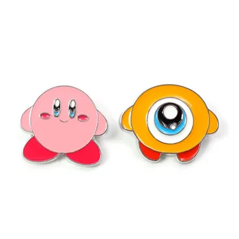 

12pcs Anime Kirby pin Enamel Cartoon brooch Hat clothes pins and brooches backpack T-shirt badge fahsion jewelry