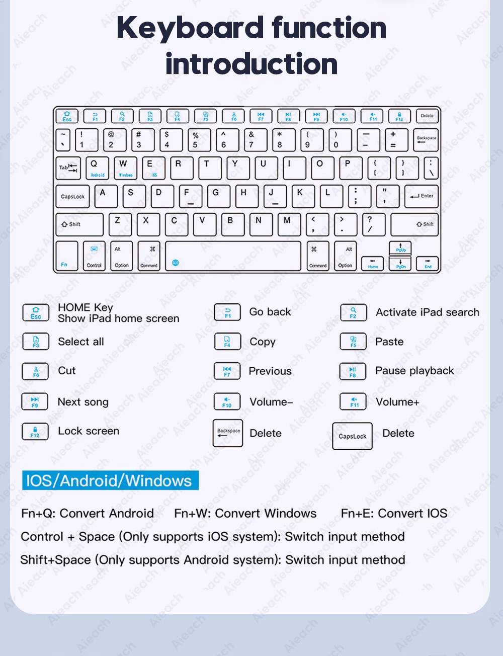 Bluetooth Keyboard for Tablet / Phone With Touchpad