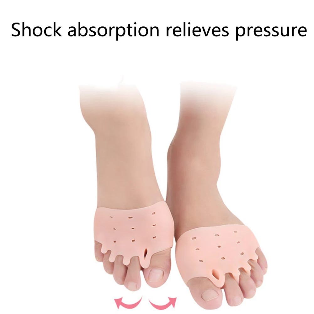 1 Pair Spacers Soft Honeycomb Toe Separator Five Holes Flexible Splint Finger Foot Care Valgus Corrector Protective Pain Relief