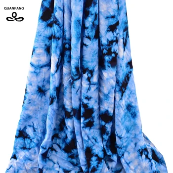 

QUANFANG Blue series Cotton Poplin Fabric For Patchwork Sewing Cloth Doll Sheet Skirt Dress Arab scarf cloth Material Half Meter