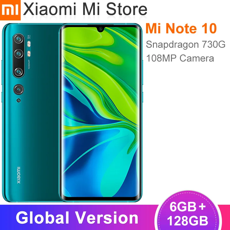Глобальная версия смартфона Xiaomi Mi Note 10 6 ГБ 128 Snapdragon 730G 108MP Penta Camera 47 &quotAMOLED дисплей