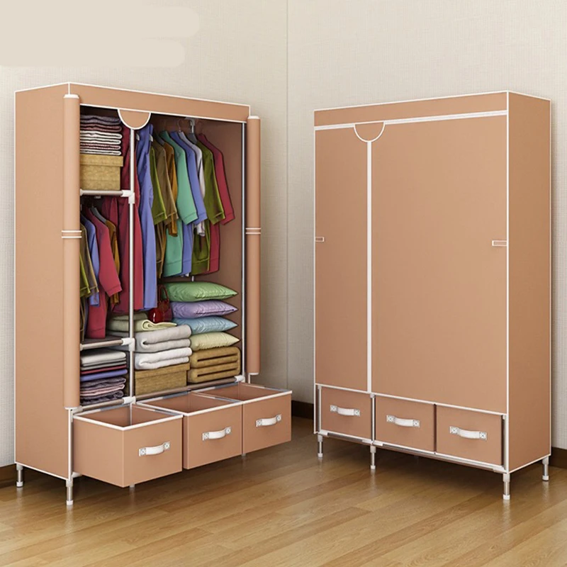Simple Wardrobe Reinforcement Thick Steel Frame Bold Cloth Wardrobe