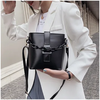 

Leather Women Handbag 2020 Luxury Simple Shoulder Bag Designer Tote Crossbody Chain Bag Fashion Vintage Hand Bag For Women