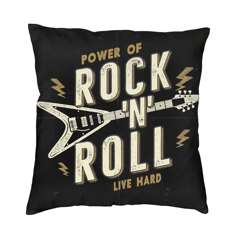 

Наволочка «Power Of Rock N Roll» для любителей живой музыки, нордическая декоративная наволочка для салона, популярная музыкальная подушка