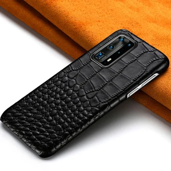 

Genuine Leather Phone case for huawei p40 pro P30 lite P20 Mate 30 20 Lite 10 20X Honor 9X 8X v30 20 Crocodile Luxury cover