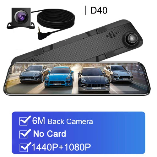 6m Rear Lens 2K видео 1" поток автомобиля зеркало заднего вида DVR 2.5D экран супер ночного видения видеорегистратор камера видео рекордер двойной Cam Регистратор - Название цвета: 6m Rear Lens