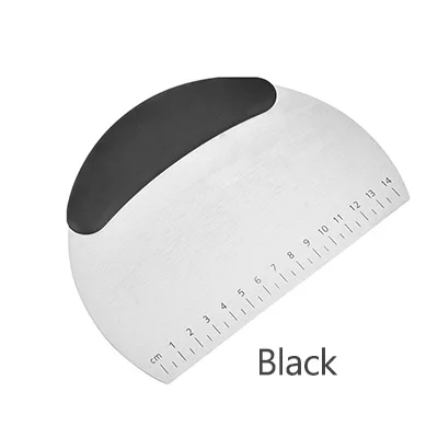 Режущее лезвие кухонные приспособления для резки полукруга со шкалой для выпечки мукорезы из нержавеющей стали многофункциональное режущее лезвие - Цвет: Black