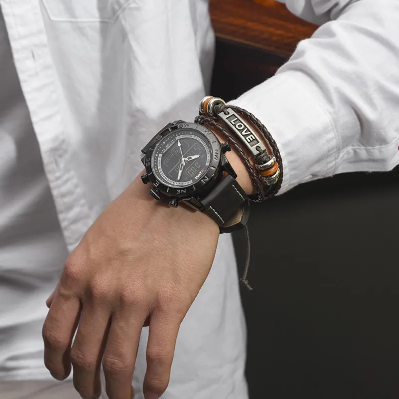 

New KDM Men Watches Classic Men Watch Sport Waterproof Stainless Wristwatch Male Quartz Relogio Masculino LED display