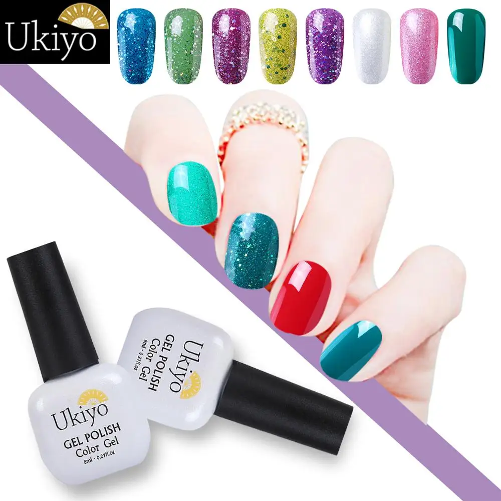 Ukiyo лак для ногтей карамельный цвет УФ светодиодный личная гигиена Bling праймер
