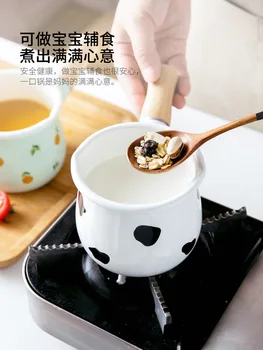 

Enamel small milk pot non stick pot baby auxiliary food cooking breakfast pan household porcelain enameled soup mini stewpan