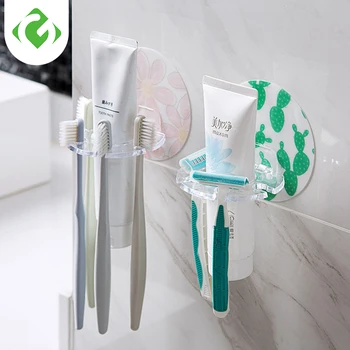 1PC Plastic Toothbrush Holder Toothpaste Storage Rack Shaver Tooth Brush Dispenser Bathroom Organizer Accessories Tools GUANYAO 1