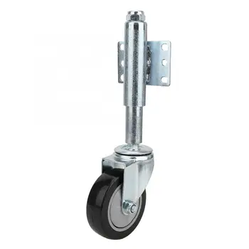 

4in Door Spring Loaded Wheel Black Spring Casters PVC Wheel Castor 120kg Maximum Load