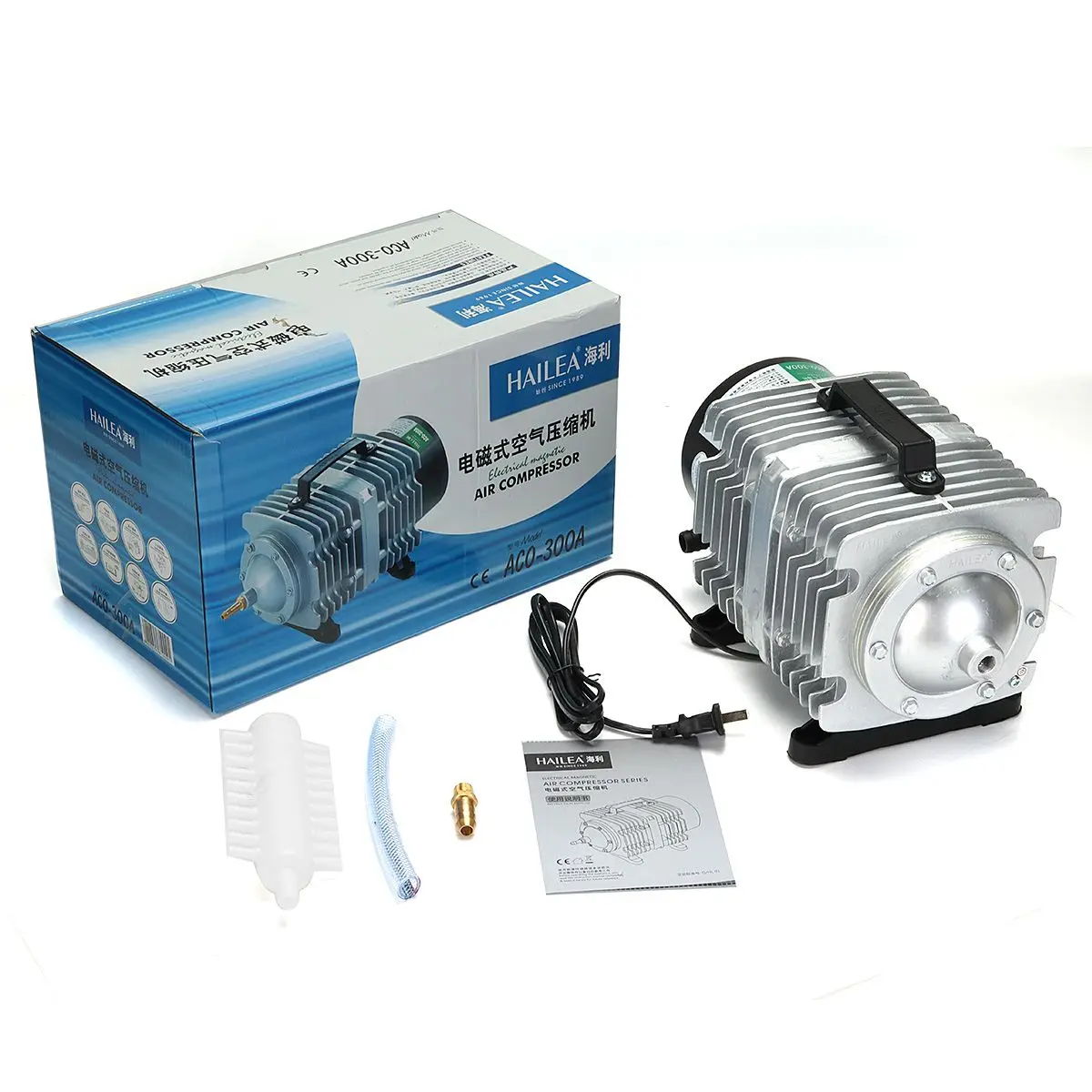 300W AC 220V 240L/мин воздушный компрессор ACO-300A 0.04Mpa для аквариума электромагнитный насос аквариум с подачей кислорода Средний аквариум для рыбок компрессор