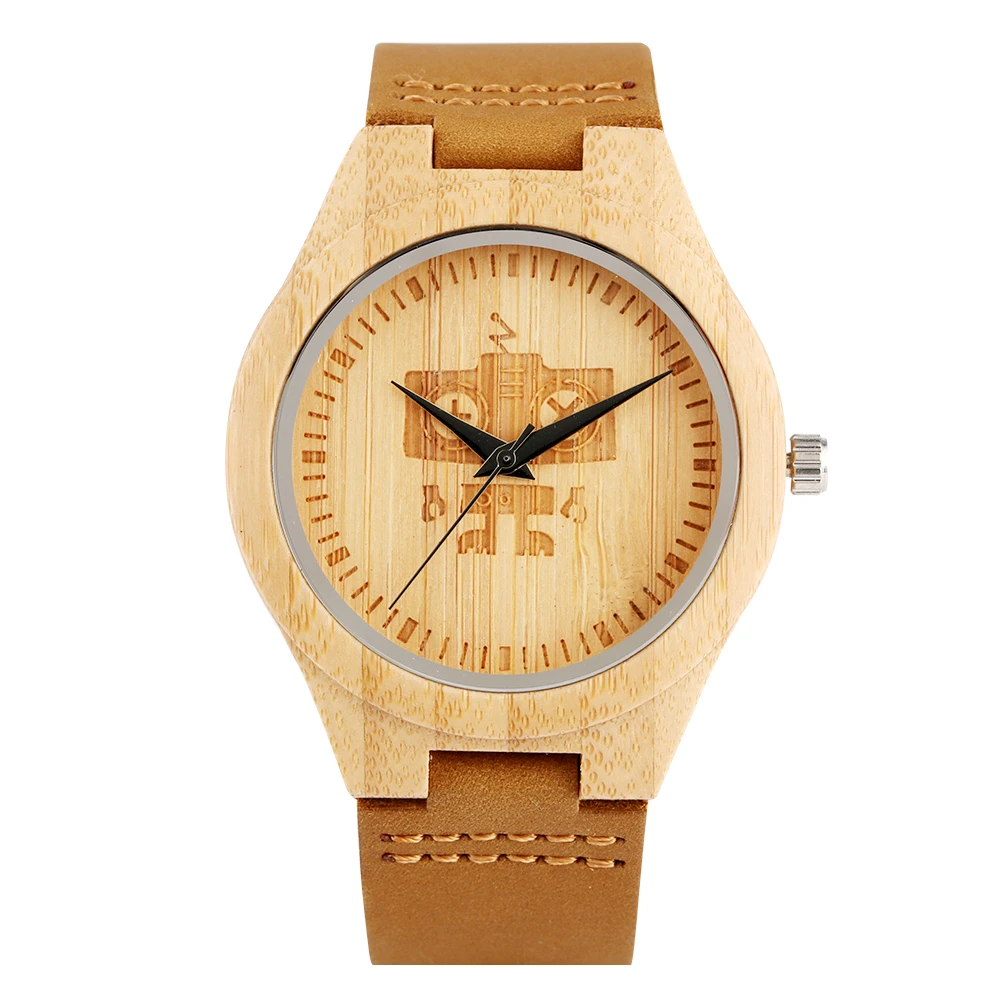 Pria Quartz Kayu Jam Tangan Coklat Panggil Dengan Kepala Rusa Pola Kayu Alam Kayu Jam Tangan Quartz Jam Tangan Aliexpress