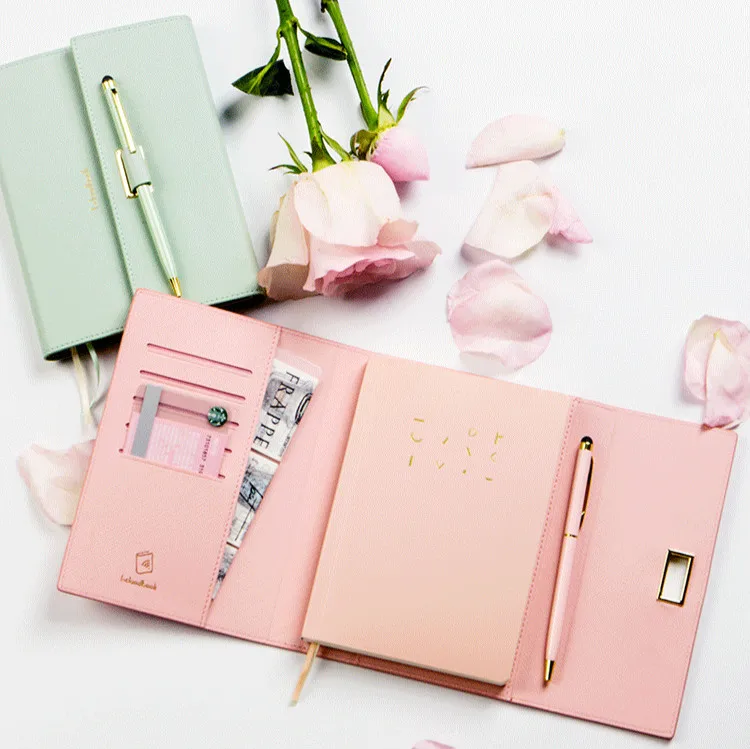 

A6 Macaron Colored Travelers Journal Luxury Design Meeting Record Notebook Agenda Cute Girls Diary Notepad Bullet Journal Gift