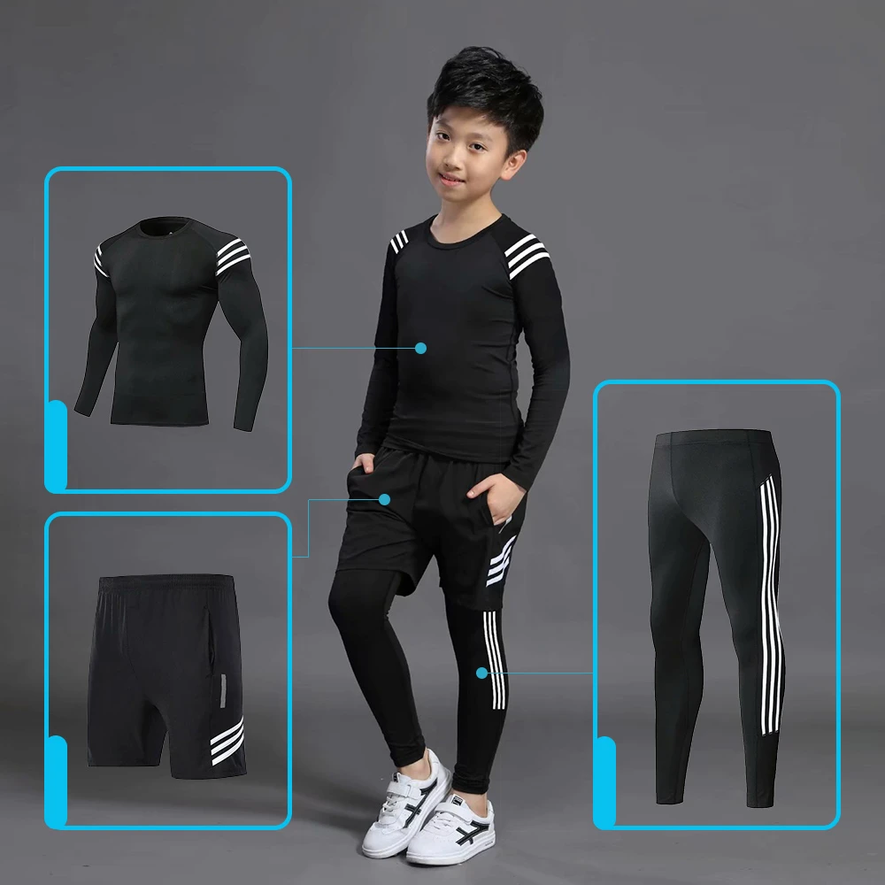 Kids Sports Running Set 2021 Sportswear Men Sport Suit Basketball Jogging Clothes Tights Gym Training Football Training Clothes Children Sports Sets Aliexpress