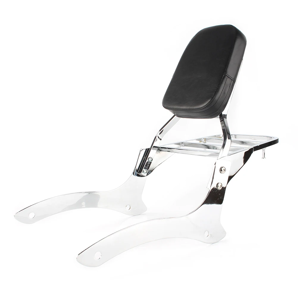 FERR Sissy Bar Backrest With Luggage Rack - For Yamaha VStar 1100 Classic (2000-2011), Chrome