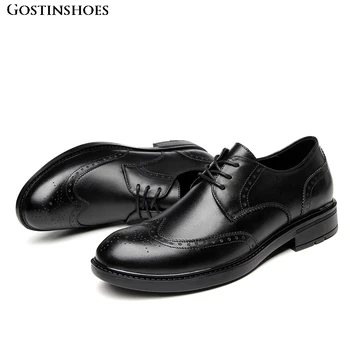 

Sapato Full Grain Leather Men Low Top Brogue Business Casual Buty Meskie High Quality Lace Up Buty Meskie