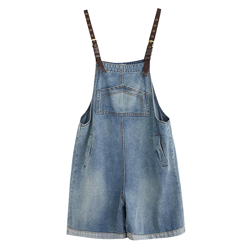 Half Denim Overall Shorts Women 2020 Summer New Korean Style Plus Size Straps Loose Thin Wide Leg Jumpsuit Rompers Fashion