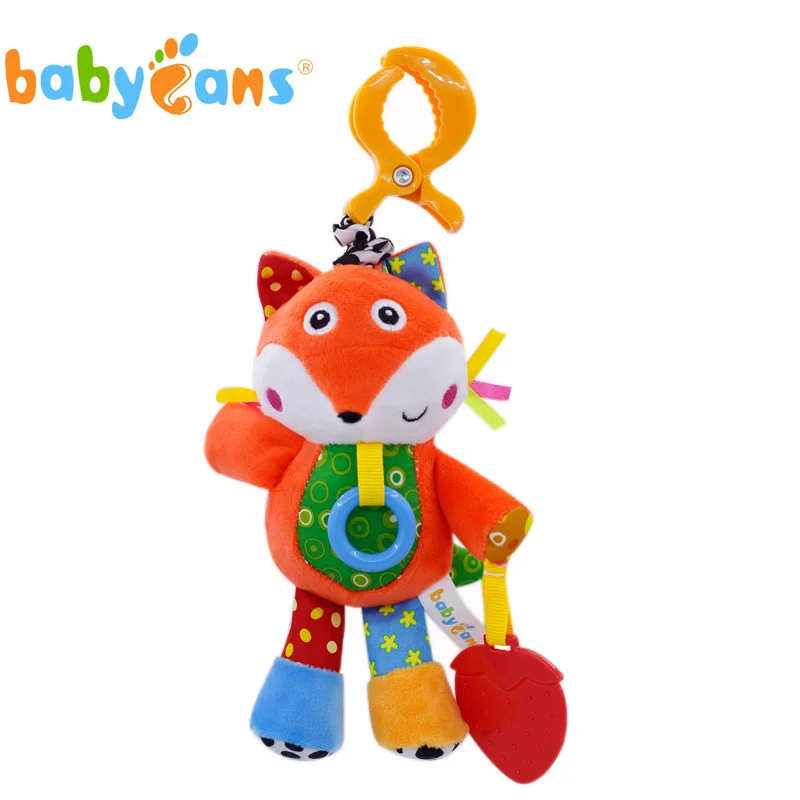 fox Игрушки для малышей 0-3 лет, пазл, комфортная Детская игрушка, кровать, колокольчик, игрушка, музыка, голос, плюшевая кукла, коляска, подвесная, милая игрушка в виде животного, кукла, лиса - Цвет: fox