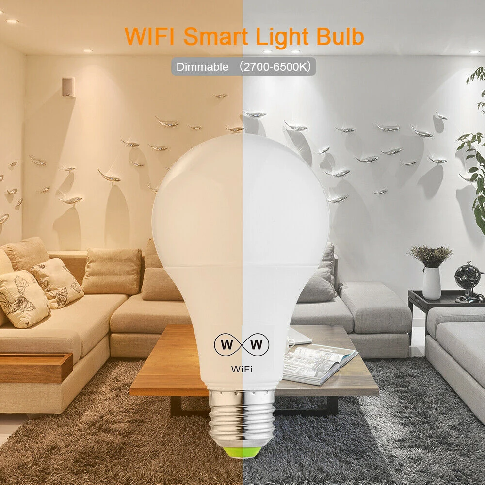 3/5/8/10 шт. WiFi смарт-лампа светодиодный светильник 6,5 W E27 затемнения светодиодный изменения Цвет Волшебная лампочка освещение работает с Amazon Alexa Google Home D30