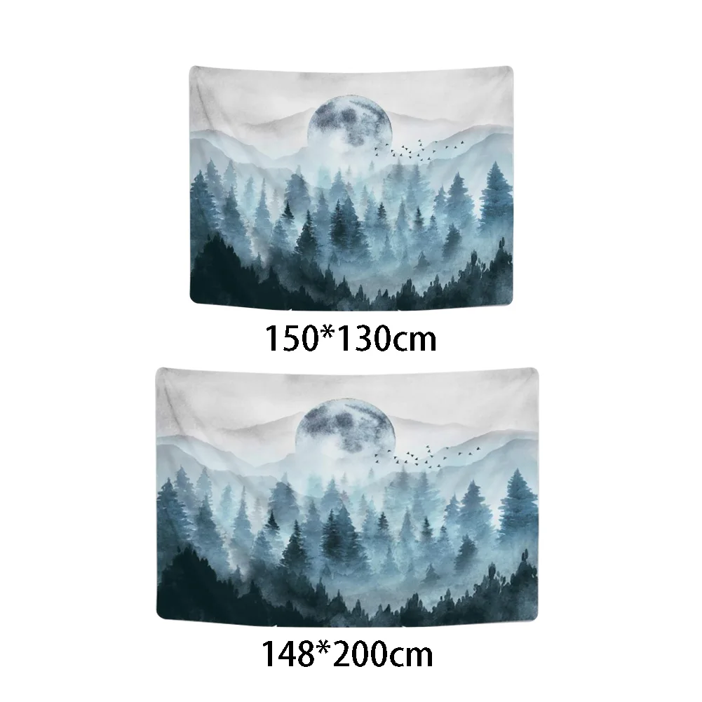 Beach Home Decoration Soft Misty Forest Living Room Art Gift Tapestry Landscape Wall Hanging Non-toxic Ornament Bedroom Nature