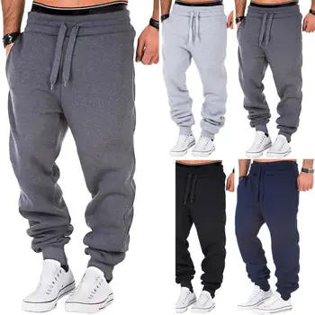 

2020 Fashion Men's Loose Trousers Sport Gym Exercise Tracksuit Skinny Jogging Joggers Sweat Rope Tie Pants Mens Slim Fit Pants