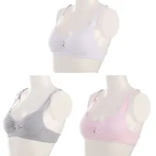 Хлопковый дышащий спортивный бюстгальтер с вышивкой для девочек-подростков; нижнее белье для девочек-подростков; детский маленький бюстгальтер; топы для подростков; 19QF