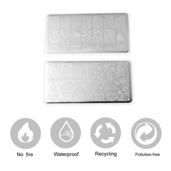 

2Pcs Durable Nail Exquisite Templates Stamping Plates Flower Animals Leaves Patterns DIY Projects