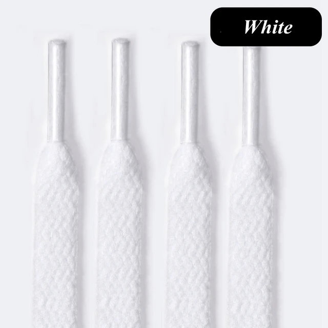 1Pair Flat Shoelaces for Sneakers 36colors Fabric Shoe laces White Black Shoe lace Boot Laces for Shoes Classic Soft Shoestrings white
