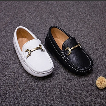 

Fashion Children Flats Genuine leather Comfortable Boys Girls Loafers Performance shoes British style Kids Boat shoes 01B