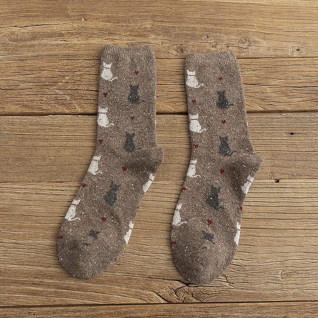 Autumn and Winter New Style Japanese Cute Socks Korean Cat Harajuku Socks Women Woool  Kawaii Thicken Cute Socks 2