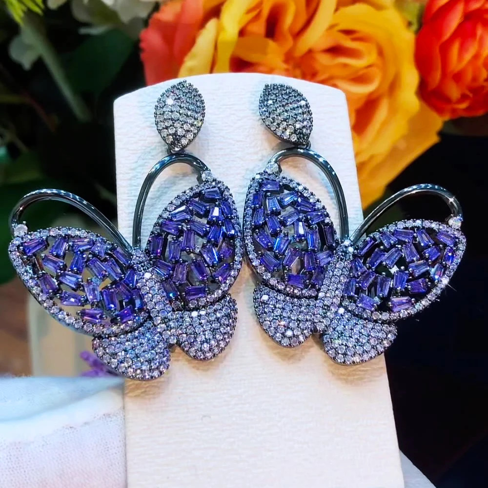 

missvikki Luxury DIY Fashion Butterfly Earrings For Women Wedding Party Show Earrings Brincos Female Jewelry Gift High Quality
